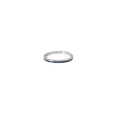 18k White Gold Blue Enamel Stack Ring